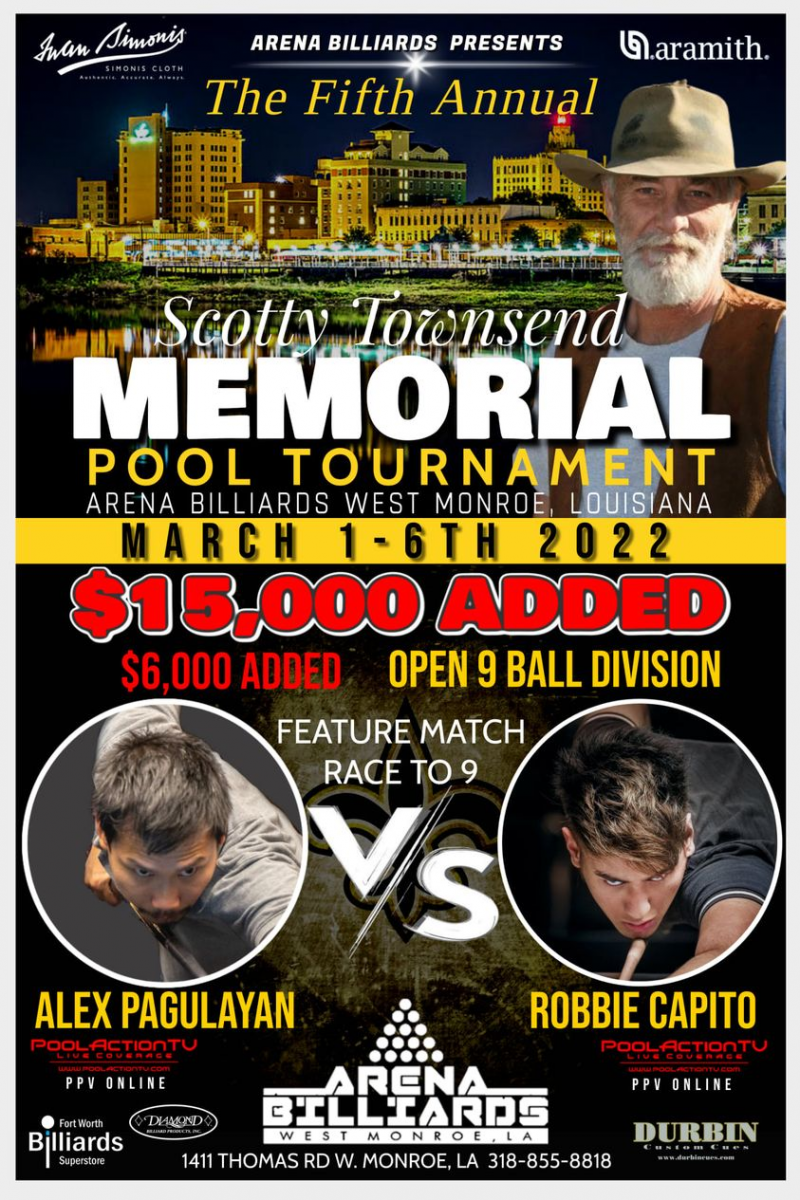 Scotty Townsend Memorial Updates Page 7 AzBilliards Forums