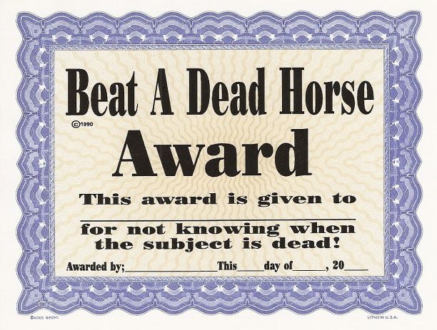 Beat a Dead Horse Award.JPG