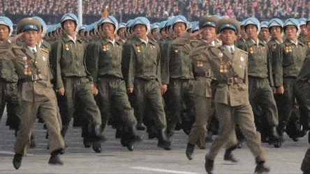 Goosestepping Korean Army.gif