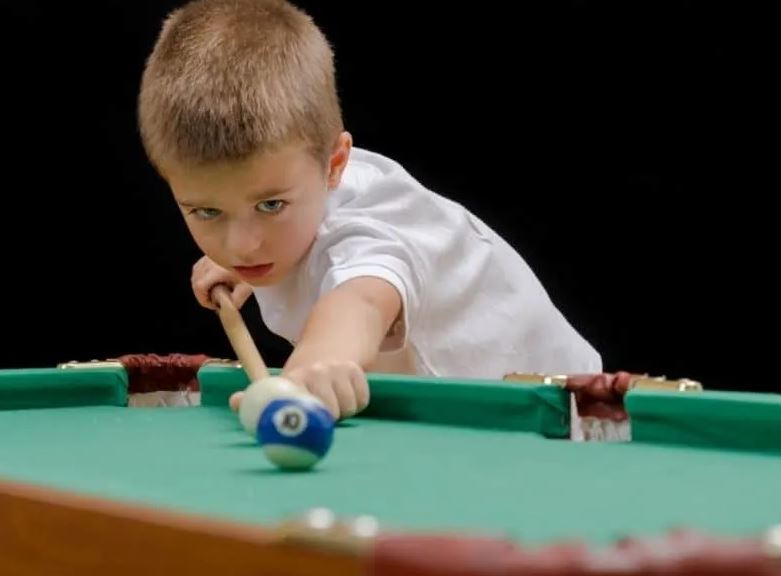 Little guy with good pool fundamentals.JPG