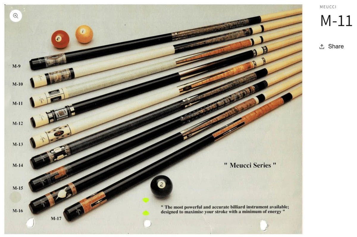 Meucci M-11 cues.jpg