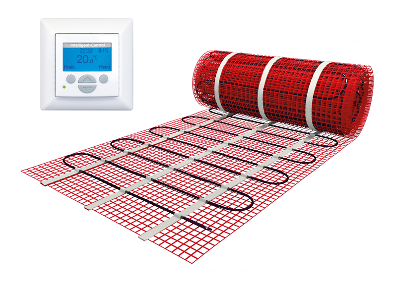 Vloerverwarmingsmat Set 1m  150 Watt Set met MIC-klokthermostaat  Wit.png