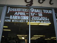 sign in front of golden cue 2004 joss tour in albany.JPG