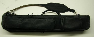 Butterfly Textured Black Leather(matte) w-White Stitching Cue Case.jpg