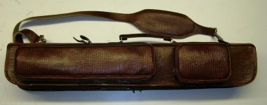 Butterfly Embossed Lizard-Cognac Cue Case.jpg