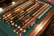 Box Cues On Miniature Pool Table.jpg