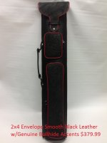 2x4 Smooth Black with Black Bullhide Accents and Red Piping Envelope Case.jpeg 2x4 Smooth Black with Black Bullhide Accents and Red Piping Envelope Case.jpeg