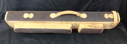 3x6 Butterfly Cue Case Nubuck with Brown Bullhide Accents side 6-25-13.jpg 3x6 Butterfly Cue Case Nubuck with Brown Bullhide Accents side 6-25-13.jpg
