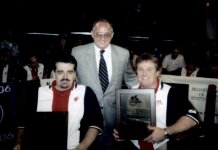 Charlie Hans, Olhausen's Mike Clark & A Aragon (1st) - '01 Olhausen Internatl Pro WC Team 9 Ball.jpg