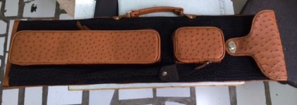 3x6 Envelope Case-Black Bullhide and Genuine Hoeny Brown Ostrich.jpg