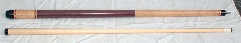 Purpleheart handle with stitch rings.JPG