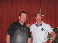 Me, st work at the Amsterdam Open 2003, fixing Feijen's cues.jpg