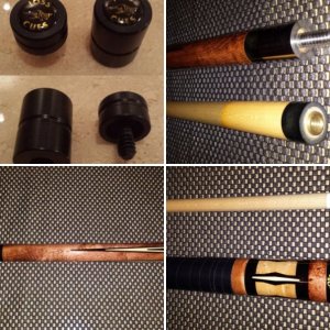 Limited edition 1995 Joss 5/16x14 pin steel joint cue with hand logo