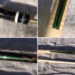 green bridged veneer cue