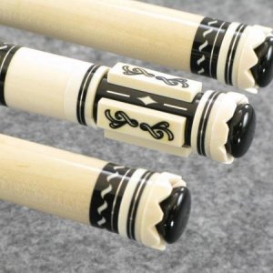 Engraved Cap Set on Scott Gracio Custom Cue
