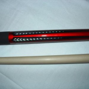 design on forearm of the Red Starlight by Cuetec