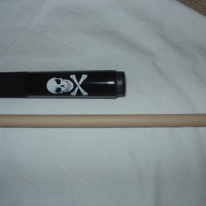Design on butt of Cuetec youth cue