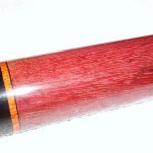 1992 Dave Tice. 
Purple heart with African Padauk rings. 
Cue refinished by Dave Jones custom cues