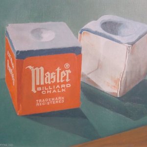 An old pool oil painting of mine that I'm showing here only because I thought you might get a laugh out of my name for it:  "Old Master."  Copyright b