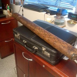 My brother's snakeskin Fellini case for his Balabushka.