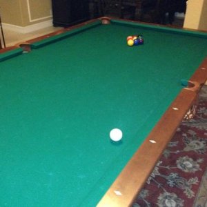 9 foot Gandy Queen Anne Leg Simonis Green 860 Cloth