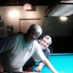 Me and Chuck.. My friend and owner of Charlies Cues. Come on down and bring the Cue. Plenty of hungry people there to give or Take,