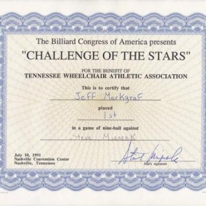 This was from a charity event in '91 during the BCA Expo.  Race to 1. I played magnificently.