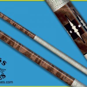 OP42 c20 Dan is building me this cue with stainless steel joint and older style stitching.  Joint and stitching from the cue in second photo.