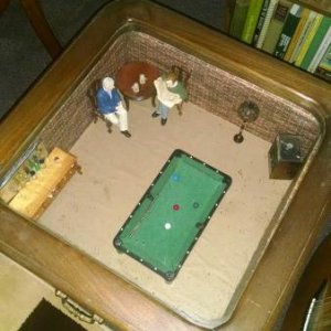 Mini pool room diorama
