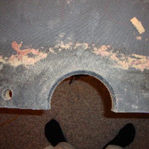 Excess glue on table surface