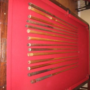 Some of my grandfathers cues...  They're not for sale but someday I might have one of the butterflies made into a player.