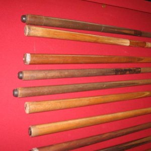 Some of my grandfathers cues...  They're not for sale but someday I might have one of the butterflies made into a player.