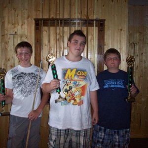 Zach (middle) 3rd place----------  Briar (right) 2nd place