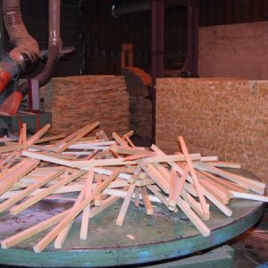 SHAFT DOWELS BEING CUT AND SORTED