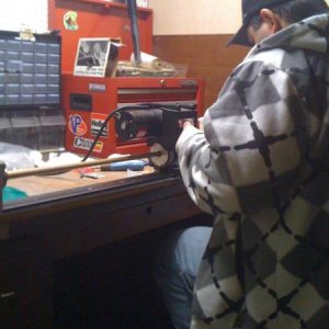 me doing some cue repair