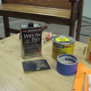 11 poly then sand three times, wax and buff twice