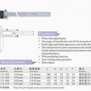 Digital Calipers with Two Types of O.D Jaws ( Type C)