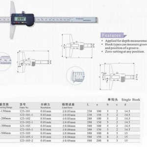 Digital Depth Gauges (Single Hook)