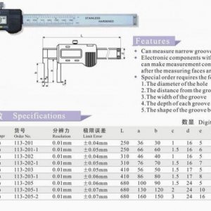 Inside Groove Calipers with Flat Points (Digital Type)