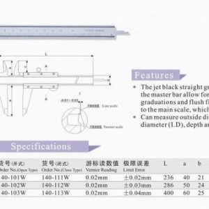Parallax free Plane Vernier Calipers