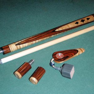 CURLY MAPLE,COCOBOLO HANDLE AND BUTTERFLY POINTS.
MATCHING JP'S & CHALKER.