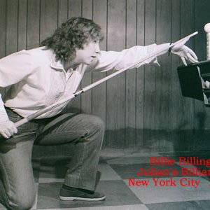 Billie Billing executing the Cue Ball Off the Mouth Trick Shot
Julian's Billiards 1980