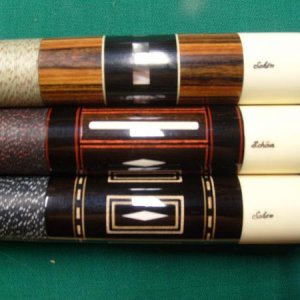 Early Schon with implex joint, ebony butt R13 and ebony butt R12 (top to bottom)