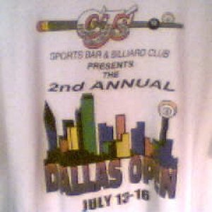 Back of CJ Wiley's Dallas Open tournament shirt 1995