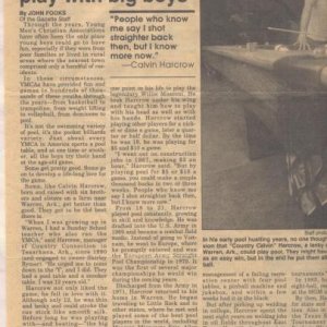 Calvin's interview about playing pool!