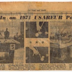 Country Calvin Harcrow wins 14.1 competition in Germany, 1971