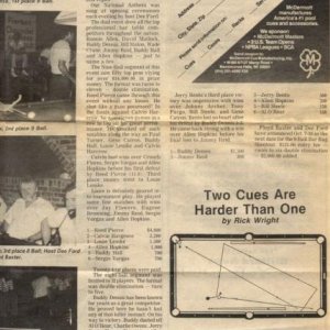 The National Billiard News Article, 8 Ball, Anniston,Alabama, September 1987
