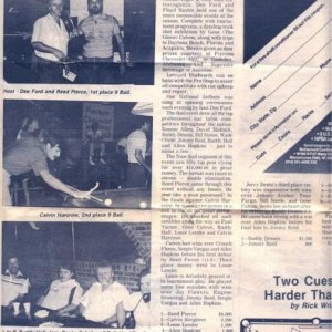 The National Billiard News Article, 9 Ball, Anniston, Alabama, September 1987