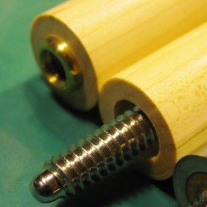 Close up of Mueller pin and shaft connector.  I believe it is 5/16 X 14?