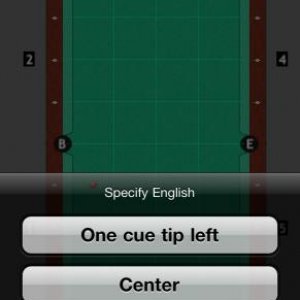 Touch "one cue tip right" and the shot will be displayed.